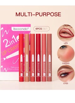 ibcccndc 6 Colors 2in1 Lip Liner and Lipstick Lip Crayon Set Waterproof Long Lasting Lipstick Lip Contour Makeup Lip Pencil Set Full Color Lip Liner Lippie Pencil Lip Liner Lipstick Matte 13  - Image 5