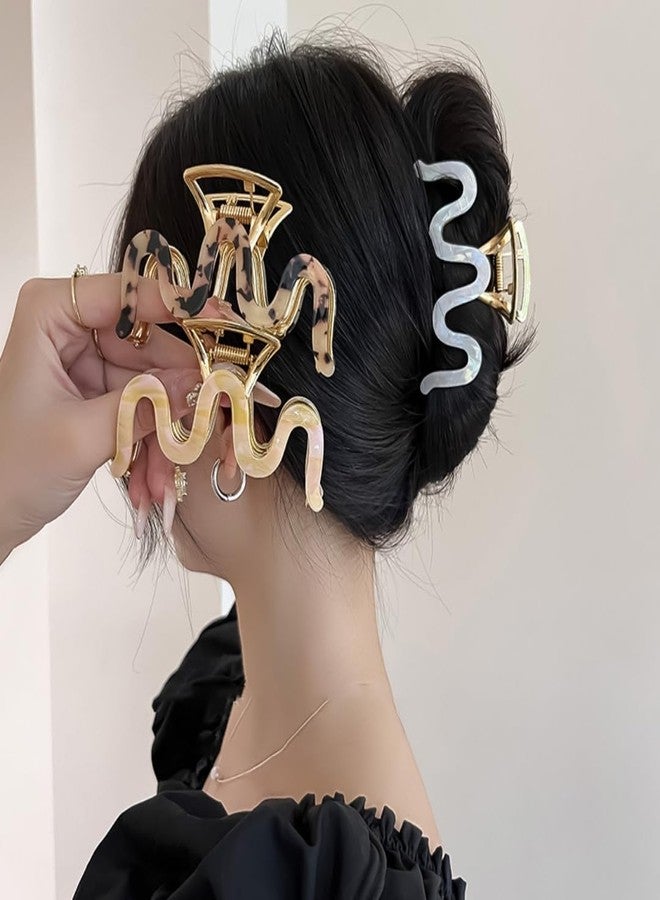 Sinide Metal Hair Claw Clips 3.5 Inch Hair Clips Sinide Large Cellulose Acetate Cutout Tortoise Shell Barrettes Clips for Long Thick Thin Hair, Nonslip Hair Accessories for Women Ladies (3pcs) - Image 4