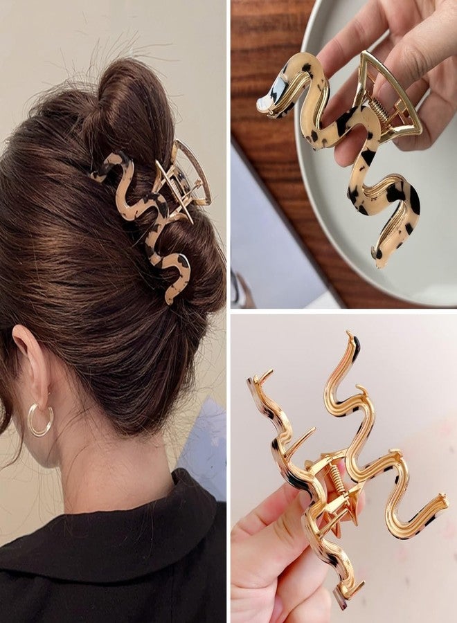 Sinide Metal Hair Claw Clips 3.5 Inch Hair Clips Sinide Large Cellulose Acetate Cutout Tortoise Shell Barrettes Clips for Long Thick Thin Hair, Nonslip Hair Accessories for Women Ladies (3pcs) - Image 5