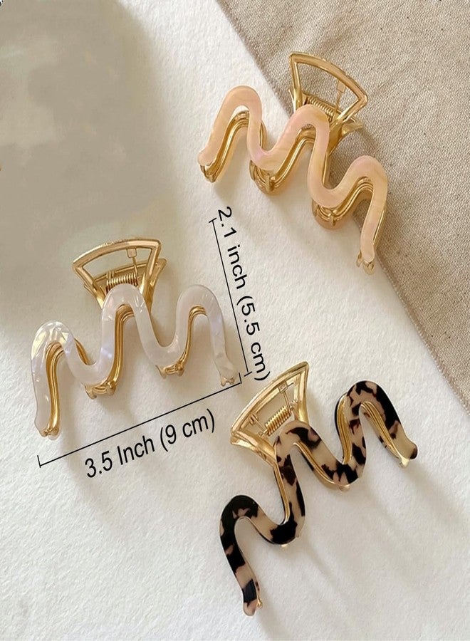 Sinide Metal Hair Claw Clips 3.5 Inch Hair Clips Sinide Large Cellulose Acetate Cutout Tortoise Shell Barrettes Clips for Long Thick Thin Hair, Nonslip Hair Accessories for Women Ladies (3pcs) - Image 2