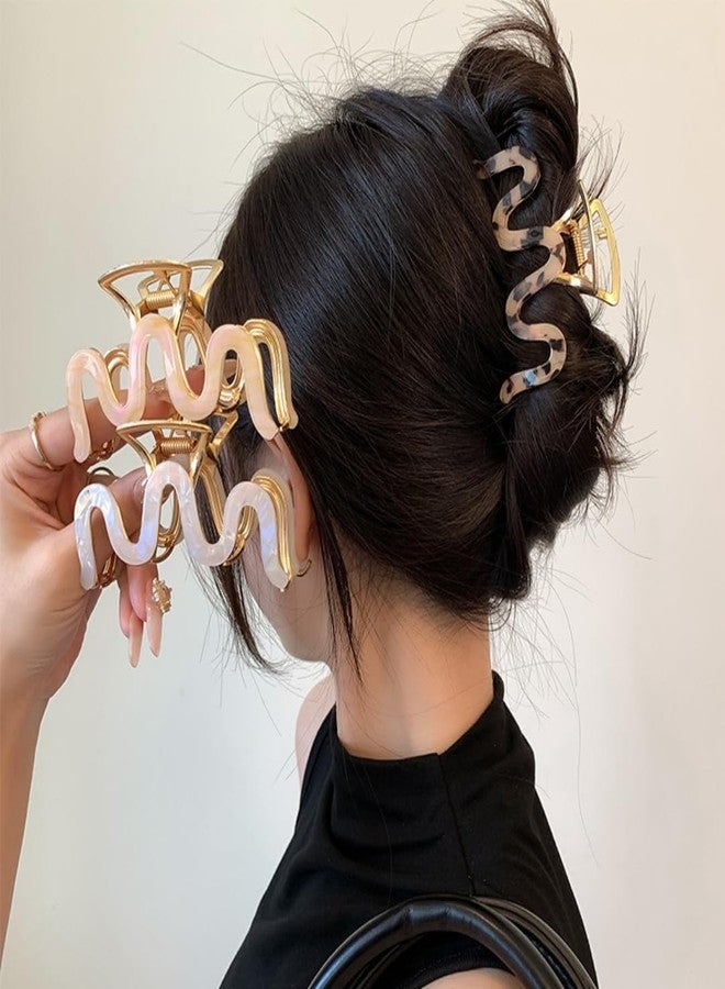 Sinide Metal Hair Claw Clips 3.5 Inch Hair Clips Sinide Large Cellulose Acetate Cutout Tortoise Shell Barrettes Clips for Long Thick Thin Hair, Nonslip Hair Accessories for Women Ladies (3pcs) - Image 3