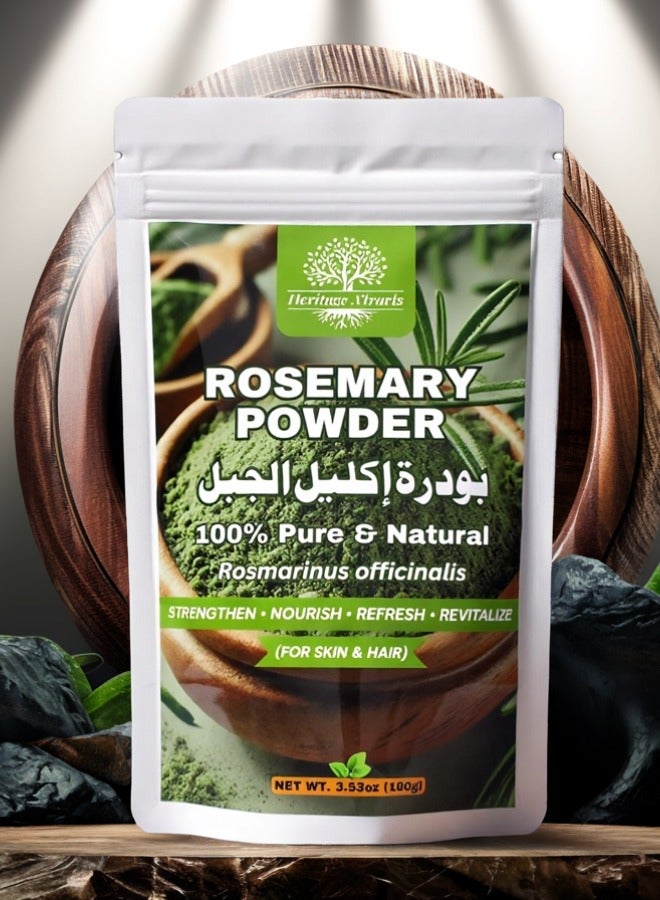 Heritage Xtracts Pure Rosemary Powder 100gm | Hair Growth, Scalp Care & Skin Rejuvenation | For Hair & Skin