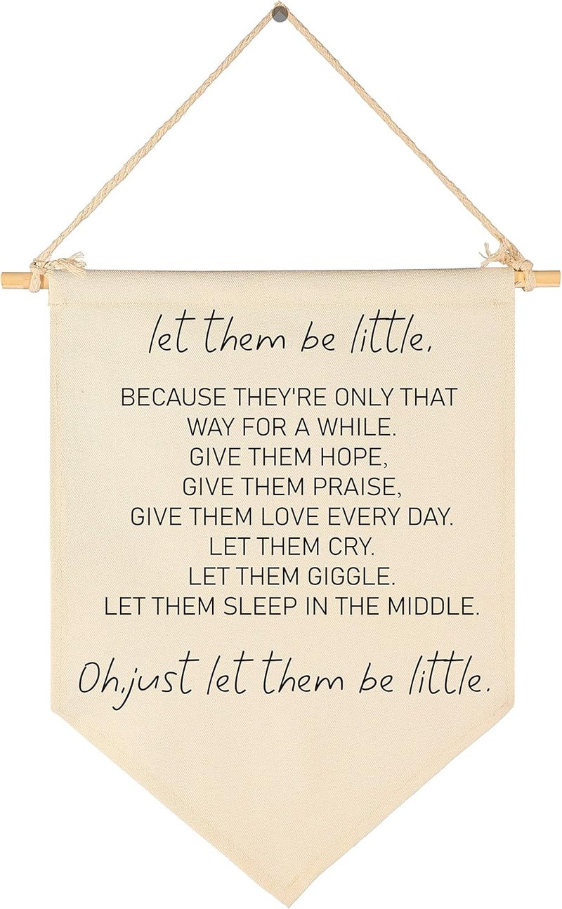 FYSIA Let Them Be Little Sign-Playroom Sign-Birthday Christmas Gift-Canvas Hanging Flag Banner Wall Sign Decor Gift for Nursery Bedroom Playroom Front Door Baby Kids Girl Boy Teen - Image 1