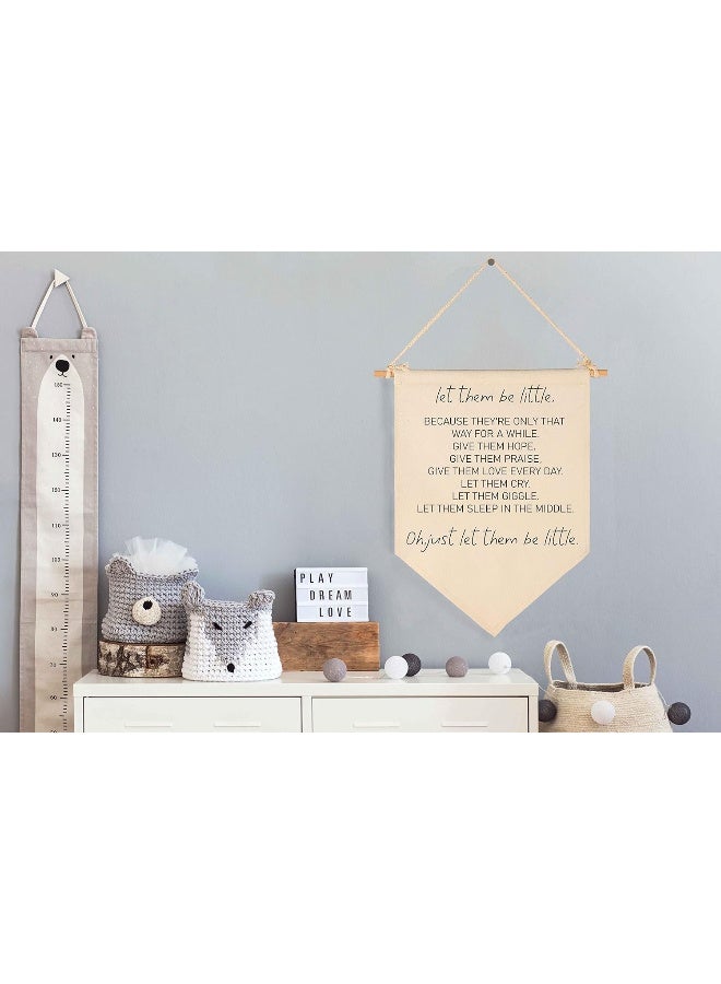 FYSIA Let Them Be Little Sign-Playroom Sign-Birthday Christmas Gift-Canvas Hanging Flag Banner Wall Sign Decor Gift for Nursery Bedroom Playroom Front Door Baby Kids Girl Boy Teen - Image 2