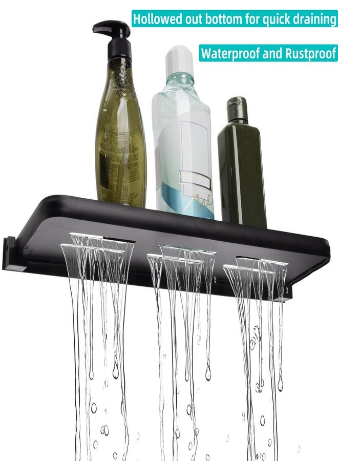 DEAYOU 2 Pack Folding Wall Shelf for Bathroom, 90° Fold Up Floating Shelf, Wall Mounted Drop Down Metal Shelves for RV, Campers, Laundry Room, Toilet Room, Kitchen, Waterproof, Space Saving, Black - Image 4