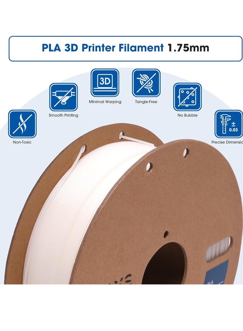 3D Printing Filament, High-Speed PLA Filament 1.75mm 300mm/s, PLA Filament 1kg Cardboard Spool 2.2lbs, Fit Most FDM 3D Printer, Accuracy +/- 0.03 mm, Vacuum Packaging, Natural White - Image 5
