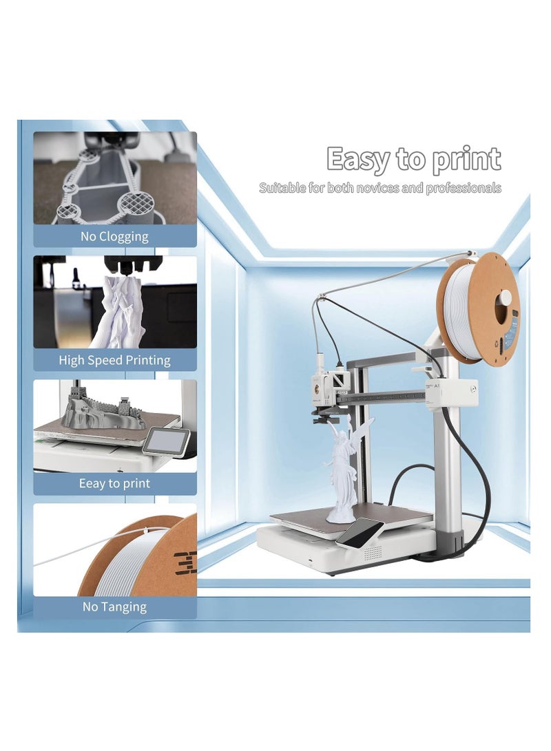 3D Printing Filament, High-Speed PLA Filament 1.75mm 300mm/s, PLA Filament 1kg Cardboard Spool 2.2lbs, Fit Most FDM 3D Printer, Accuracy +/- 0.03 mm, Vacuum Packaging, Natural White - Image 3