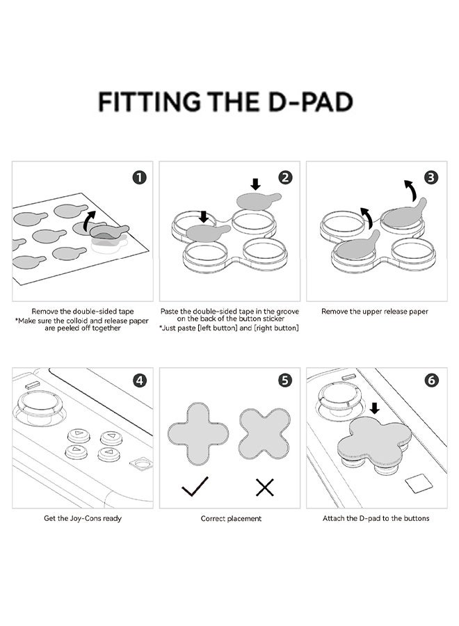 Cross D-Pad Button Caps Thumb Grips Set, Joystick Cap Cross Button Sticker, Compatible with Nintendo Switch/OLED Controller