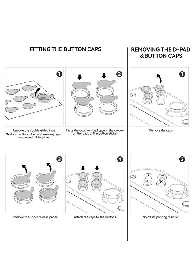 Cross D-Pad Button Caps Thumb Grips Set, Joystick Cap Cross Button Sticker, Compatible with Nintendo Switch/OLED Controller