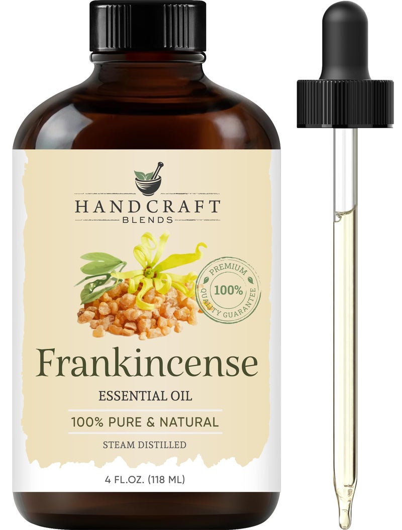 handcraft Blends زيت اللبان الأساسي من هاندكرافت بليندز - 4 أونصات سائلة ضخمة - 100% نقي وطبيعي - زيت أساسي من الدرجة الممتازة للناشر والعلاج بالروائح - Image 1
