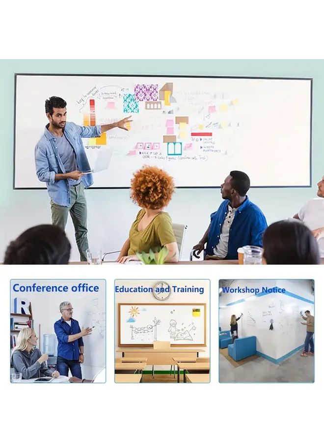 لوح أبيض جاف ممغنط مقاس 15.75 × 23.62 بوصة للكتابة الجافة بلوح ملاحظات حائطي ذاتي اللصق للإعلانات المنزلية - Image 5