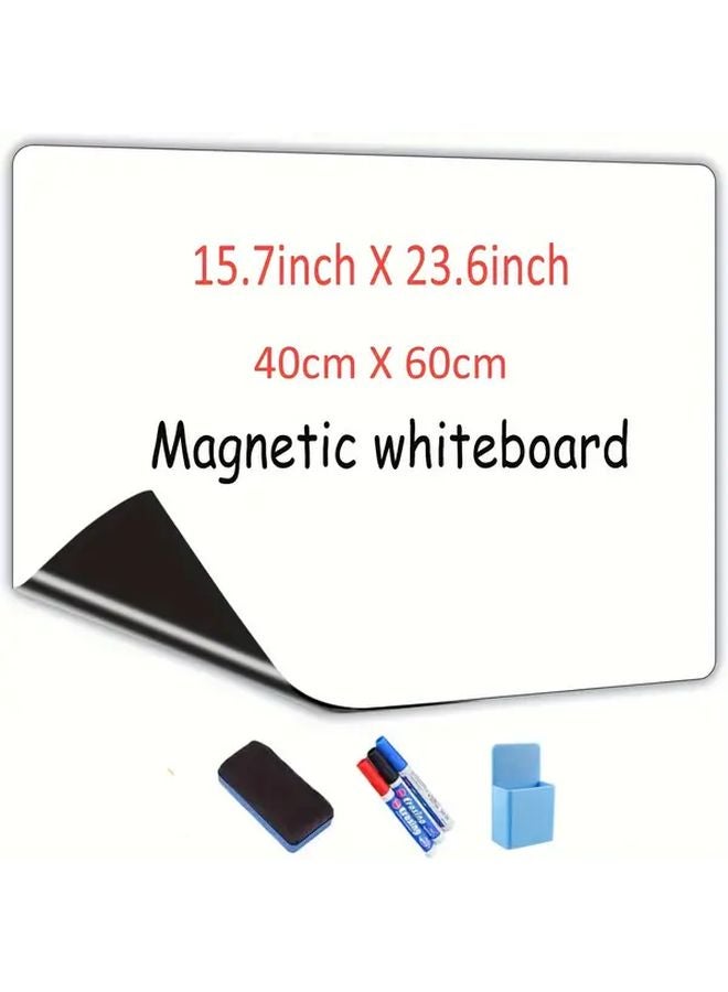 لوح أبيض جاف ممغنط مقاس 15.75 × 23.62 بوصة للكتابة الجافة بلوح ملاحظات حائطي ذاتي اللصق للإعلانات المنزلية - Image 1