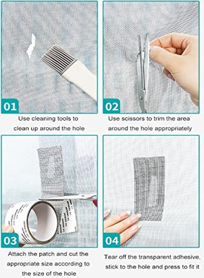 tgopit Screen Repair Tape, Window and Door Screen Repair Strong Adhesive and Waterproof, Patch Mesh Repair Kit for Window Door Tears Holes (Black)[Size: 200x5 CM] - Image 2