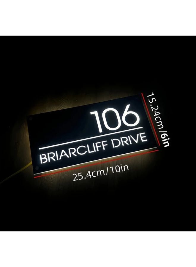 Customizable USB Wall Mounted Address Sign With Warm White Light - Image 4