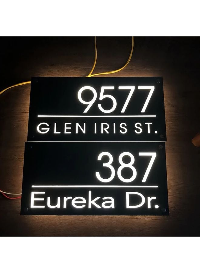 Customizable USB Wall Mounted Address Sign With Warm White Light - Image 5
