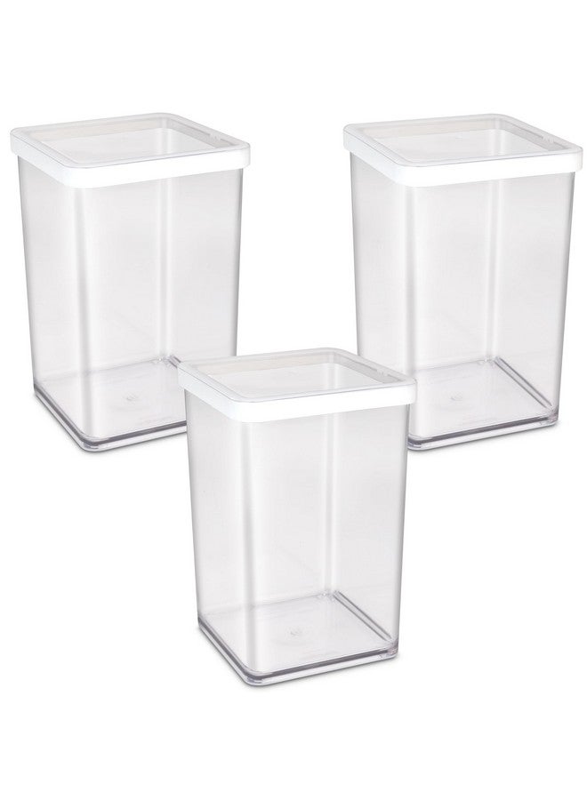 Nayasa Nicola Container-1600ML, Modern Glass-Look Plastic Storage with Stylish and Compact Design, Set Of 3, Transparent - Image 2