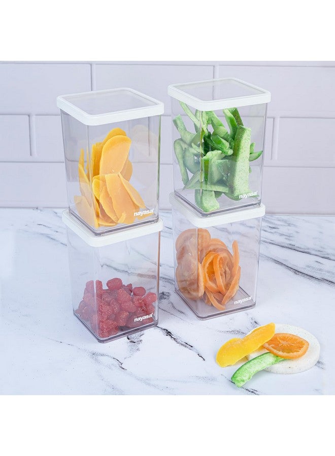 Nayasa Nicola Container-1600ML, Modern Glass-Look Plastic Storage with Stylish and Compact Design, Set Of 3, Transparent - Image 4