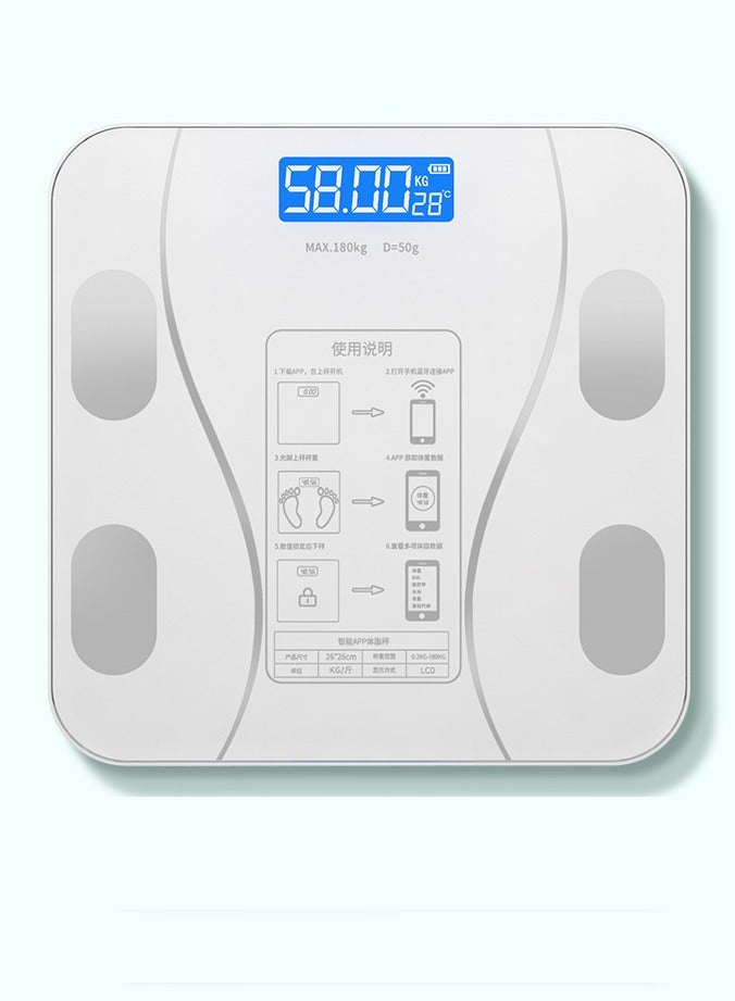 Generic Solar Power Storage With Bluetooth Body Fat Scale Home Electronic Scale LED Display Weight Scale  - Image 2