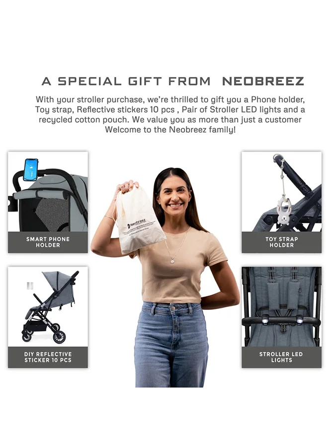 neobreez PENTA Compact Lightweight Travel Toddler Kids Baby Stroller W/Cup Holder,  Baby Trolley Handle Pushchair,  Quick Fold And Auto lock, Waterproof UPF 50+ Canopy 0-3yrs, 15kg,  3yrs Warranty