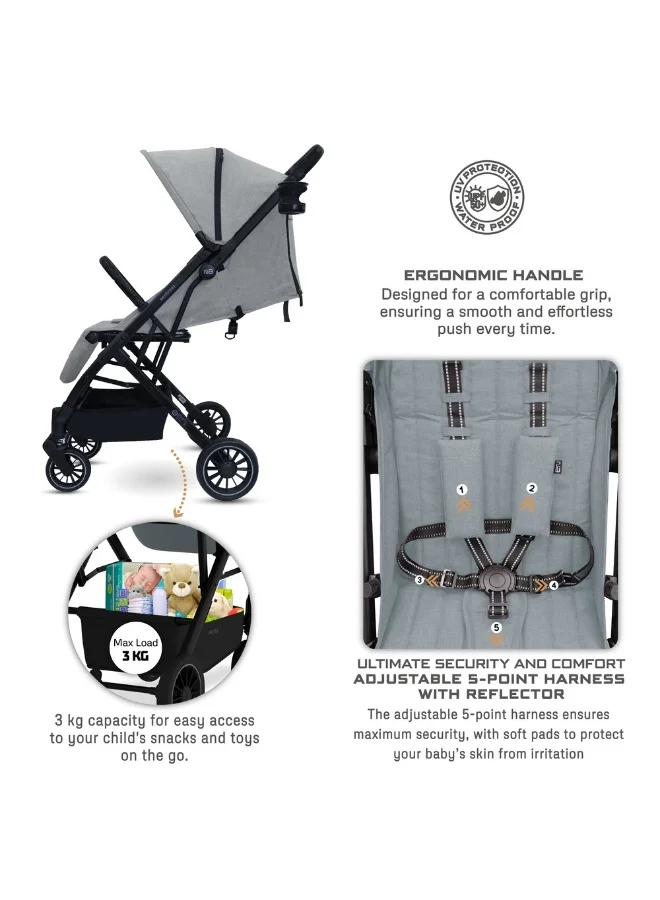 neobreez PENTA Compact Lightweight Travel Toddler Kids Baby Stroller W/Cup Holder,  Baby Trolley Handle Pushchair,  Quick Fold And Auto lock, Waterproof UPF 50+ Canopy 0-3yrs, 15kg,  3yrs Warranty