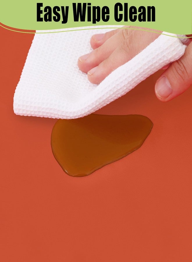 Smiry Disposable Table Cloth - 6 Pack, 54 x 108 Inch Waterproof Rectangle Tablecloths for Parties, Decorative Plastic Table Cover, Leakproof & Sturdy, Orange - Image 5