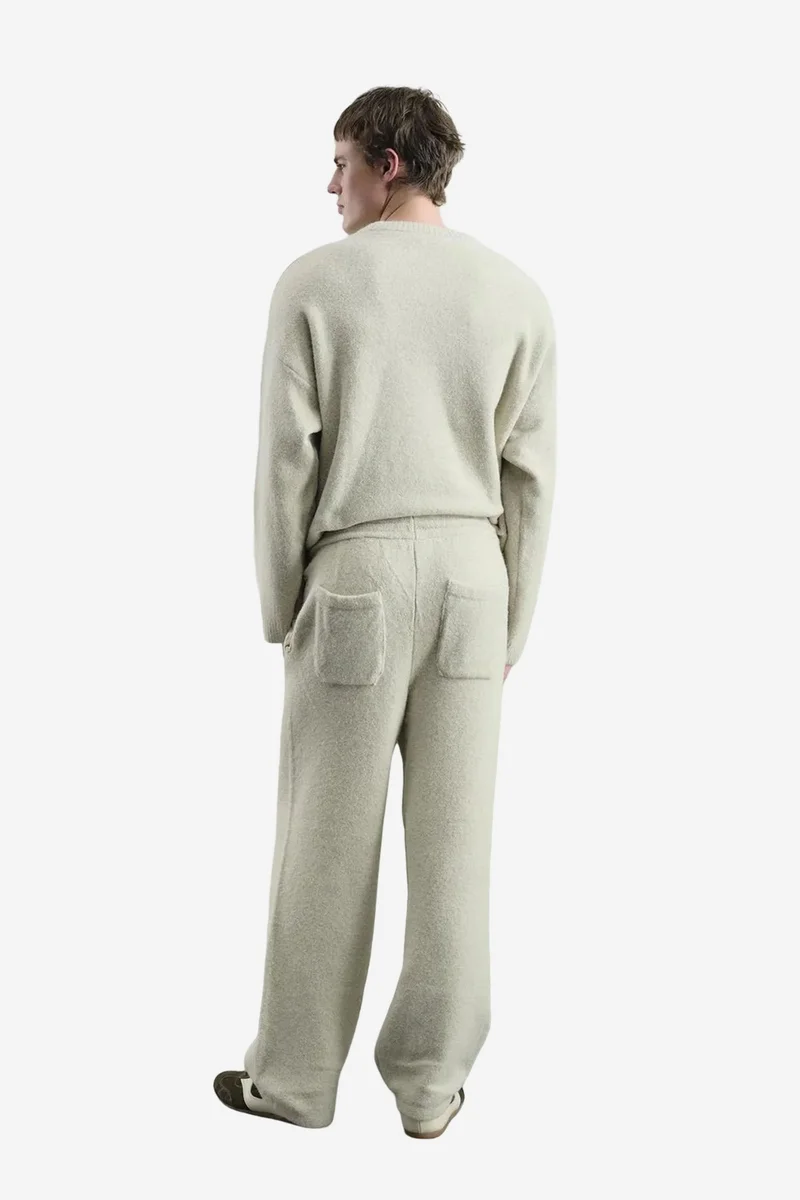 Giesto Beige Natural GIESTO Relaxed Fit Knit Pants with Drawstring Waist for Men | Best Price UAE