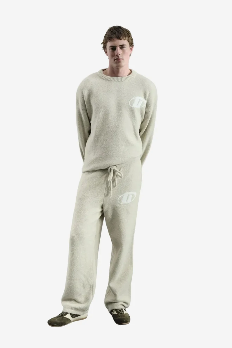 Giesto Beige Natural GIESTO Relaxed Fit Knit Pants with Drawstring Waist for Men | Best Price UAE