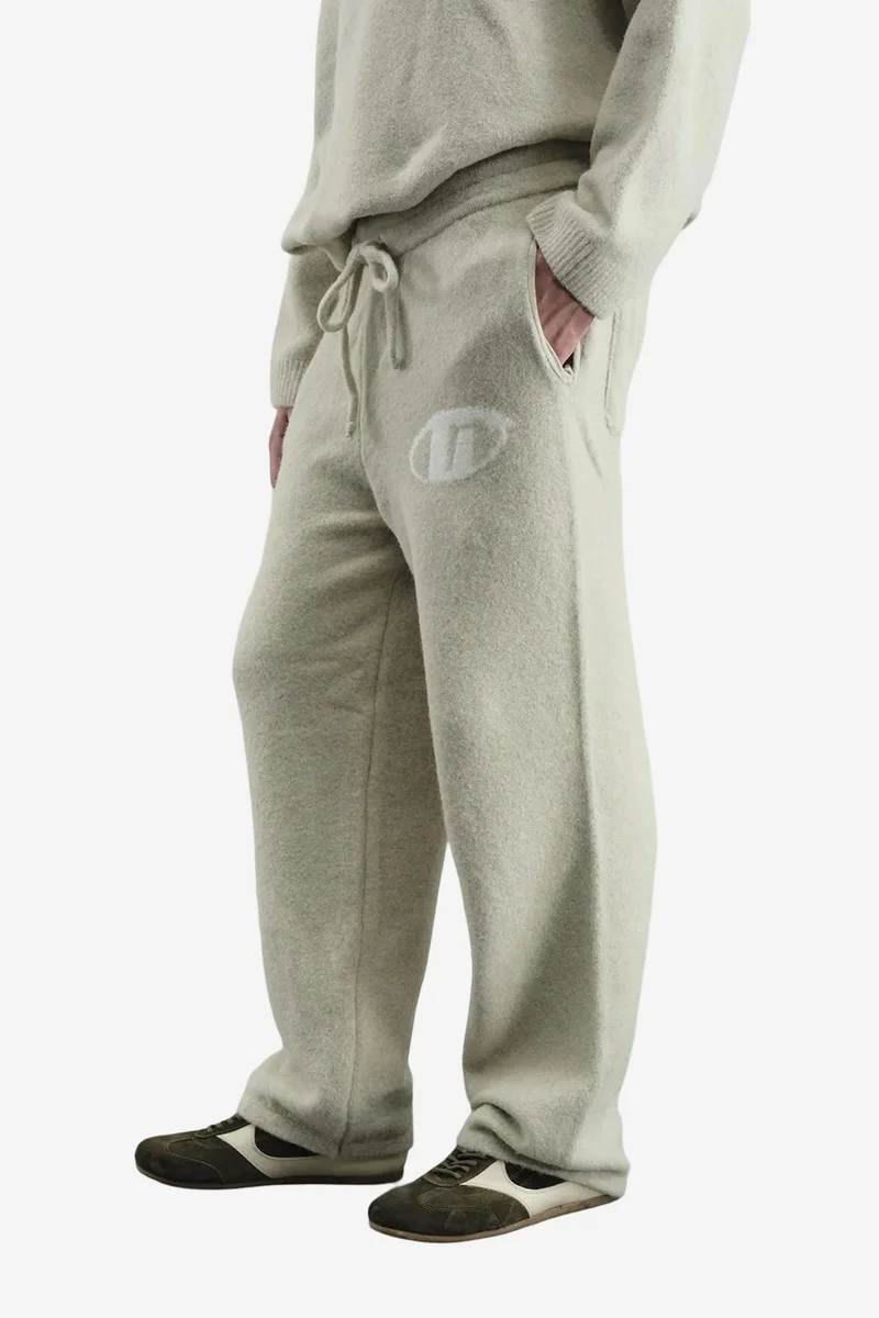 Giesto Beige Natural GIESTO Relaxed Fit Knit Pants with Drawstring Waist for Men | Best Price UAE