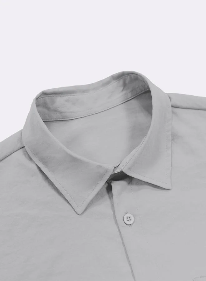تايك تو Solid Short Sleeve Shirt and Pants Co-Ords by Styli
