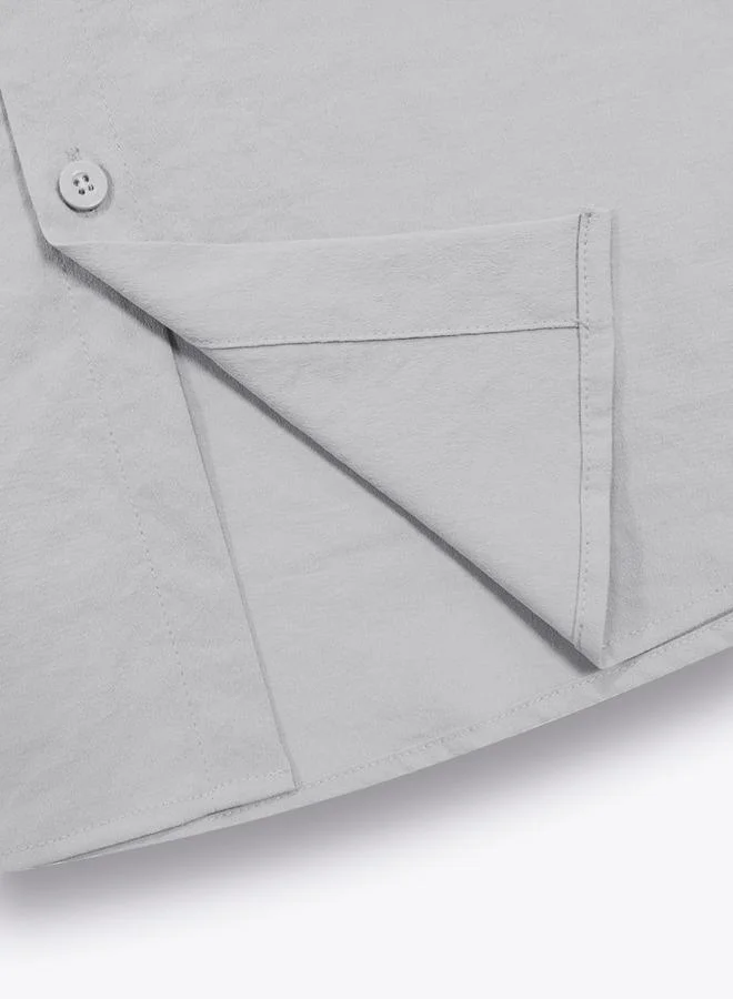 تايك تو Solid Short Sleeve Shirt and Pants Co-Ords by Styli