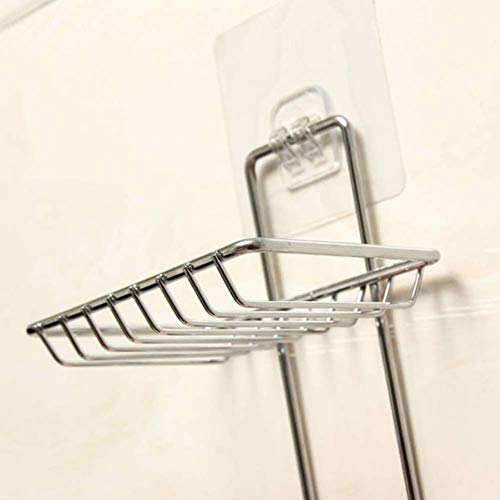 Gopendra Soap Dish Holder, Shower Caddy, Adhesive Bathroom Shelf Wall Mounted, No Drilling Strong Shower Caddies Kitchen Racks - Stainless Steel Storage Organizers (Double Layers) - Image 4