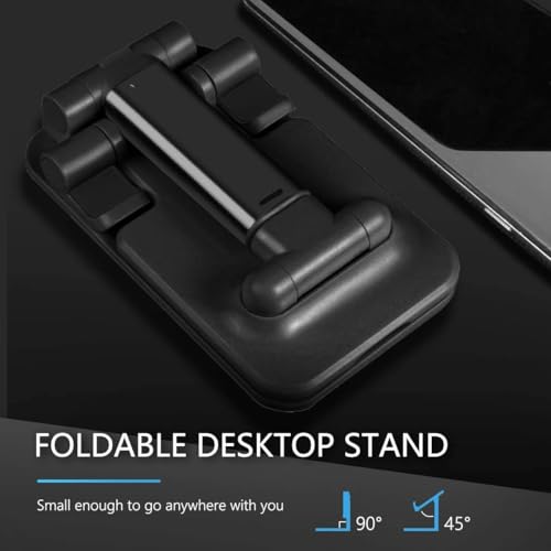 coku Mobile Stand for Desk, Height Adjustable & Foldable Phone Stand Holder for Home, Study, Table & Desktop Compatible with 4 to 10 Inch Smarphones & Tablets Devices (Black) - Image 5