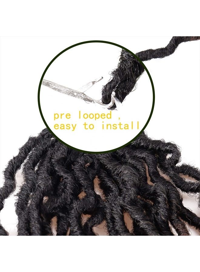 Liyate 18 Inch Goddess Faux locs Crochet Hair 6 Packs/Lot Soft Gypsy Locs Wavy Crochet Braids Dreadlocks 3 Tone Curly Wavy Twist Braiding Hair Extensions African Roots Braid（#1B/30/27) - Image 5