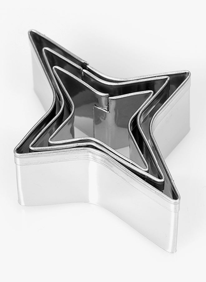 Loquat 3-PIece 4-Point Star Cookie Cutters Set Silver - Image 2