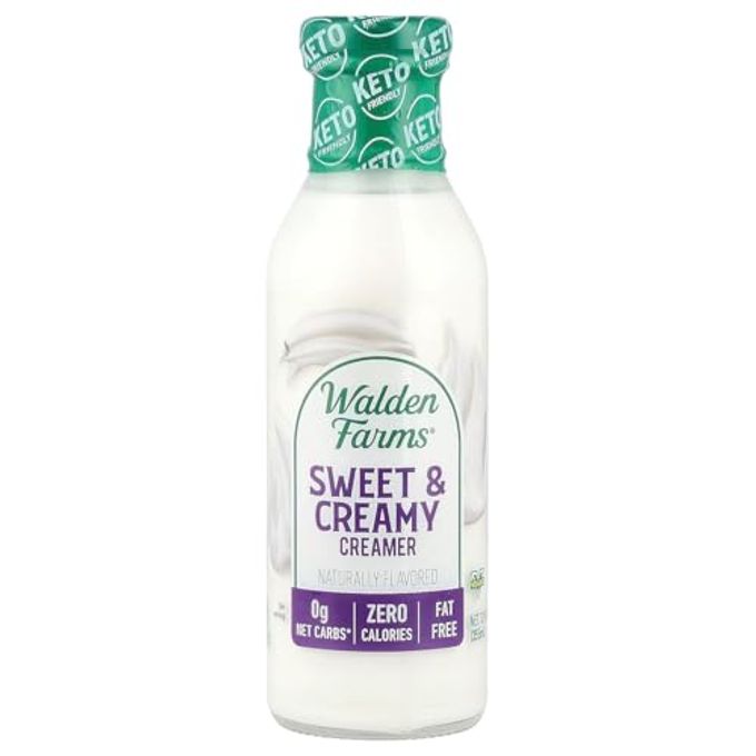 Walden Farms Sweet & Creamy Coffee Creamer â€“ Zero Calorie, Sugar Free, Keto & Fat Free Non-Dairy Creamer for Coffee, Lattes & Iced Drinks â€“ 12 oz Bottle