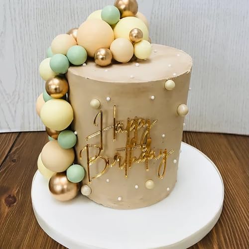 QPARTYFIRE 1PCS قمة كعكة عيد ميلاد سعيد، لافتة كعكة مرآة ذهبية من الأكريليك للصبي أو الفتاة، زينة كعكة عيد الميلاد، مستلزمات سحر كعكة عيد الميلاد لحفلة عيد الميلاد - Image 3