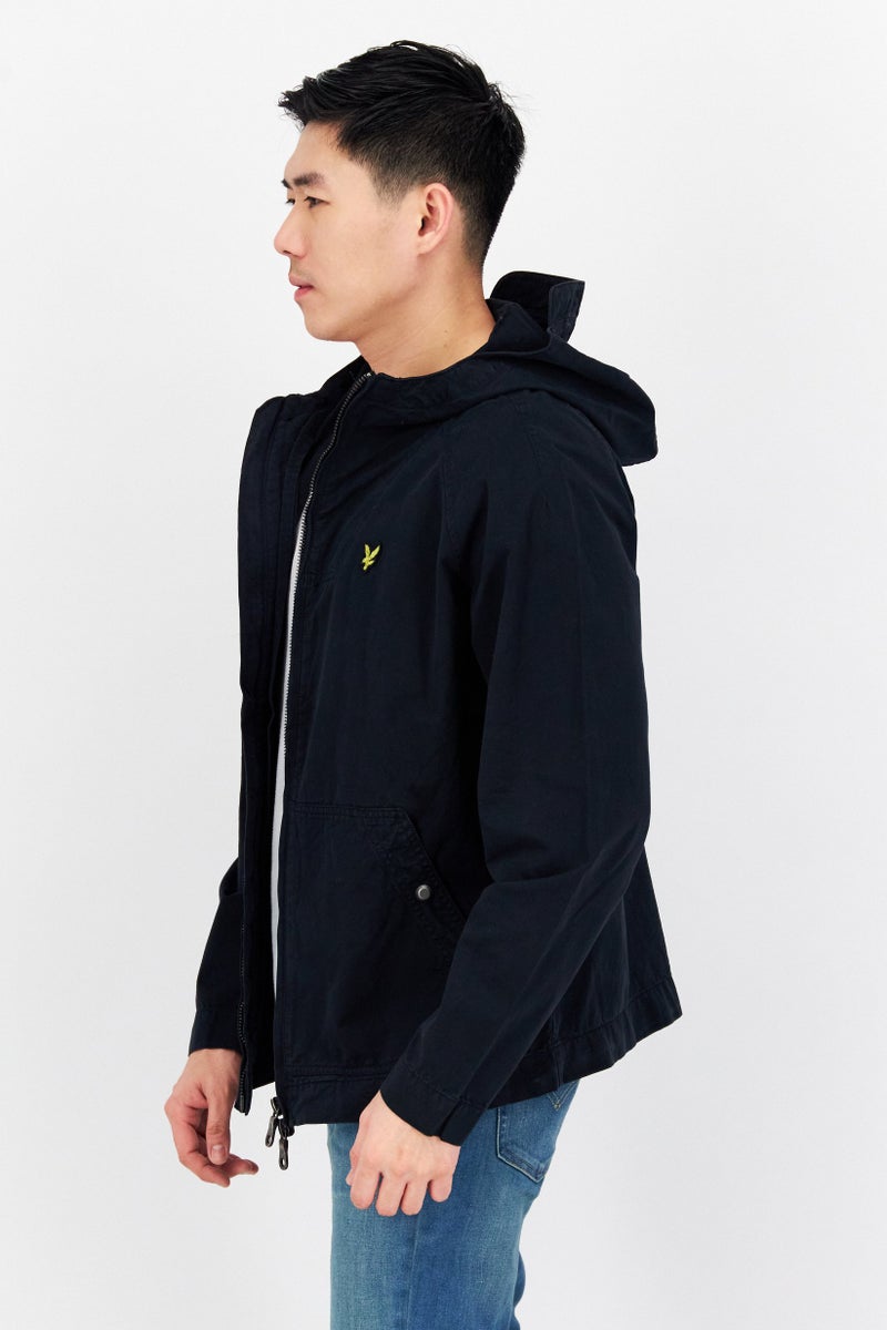 Lyle & Scott جاكيت هودي للرجال بشعار العلامة التجارية، كحلي داكن - Image 4