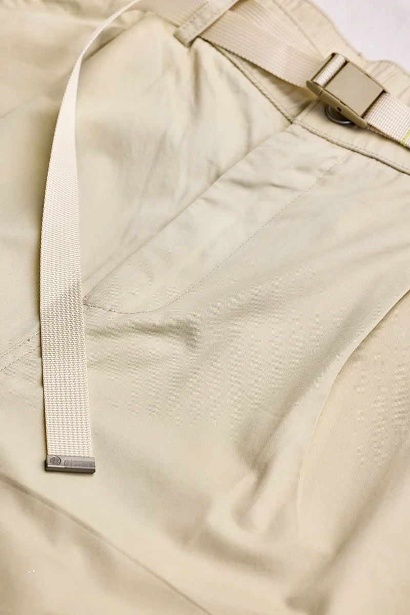 SNITCH Beige Solid Relaxed Streetwear Cargo