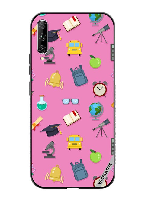 Protective Case Cover For Huawei Nova Y9S Vector Seamless Pattern Of School Color Icons On Pink Design Multicolour