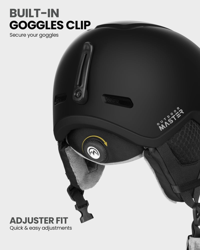 OutdoorMaster Diamond II MIPS Ski Helmet with Ski Goggles PRO Set - Adjustable Fit Snowboard Helmet and Snow Goggles Set - Snow Sport Helmet for Men, Women & Youth - Matte Black, S - Image 3