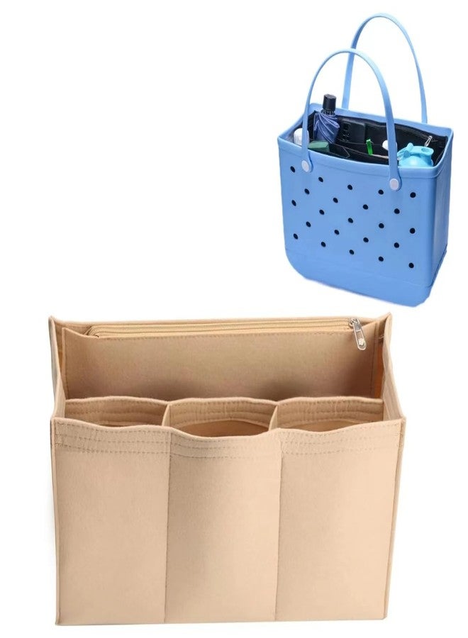 Beach Bag Organizer Compatible with Bogg Bag,Divider Pouch for Bogg Bags Accessories Felt Insert, Organize Valuables Accessories for Bogg Bags- Khaki - Image 1