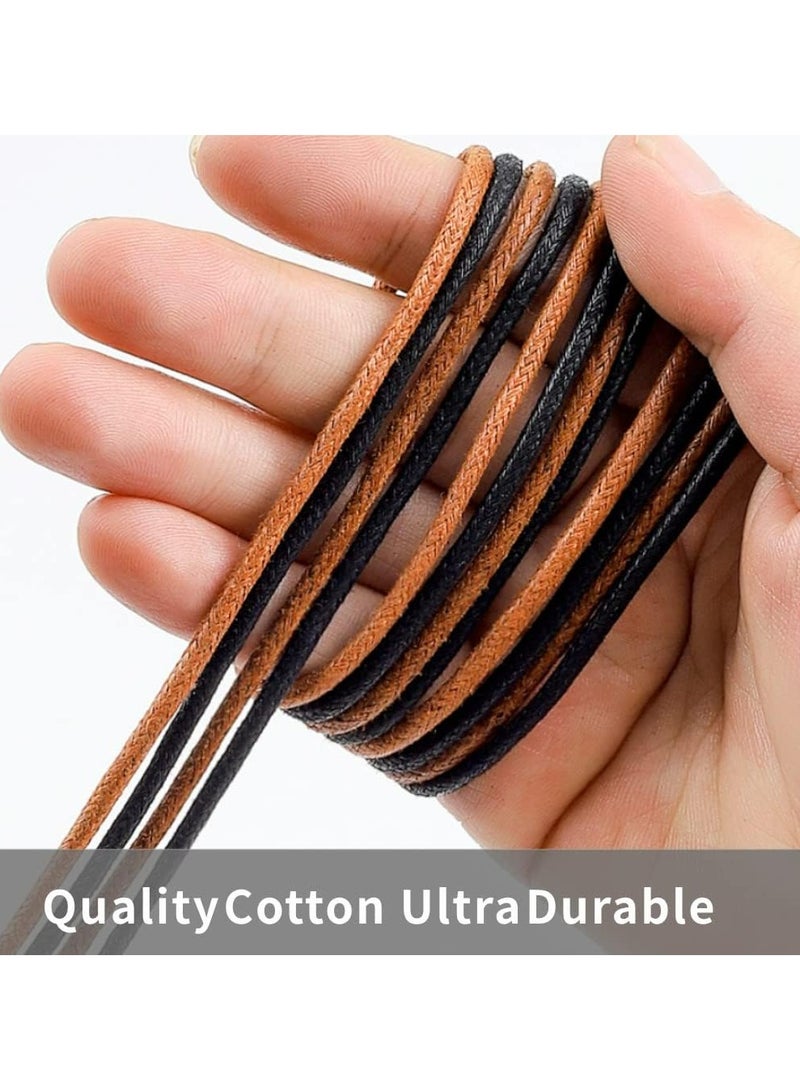 أوزيغالور 8 أزواج من أربطة الأحذية القطنية المشمعة - أربطة أحذية مستديرة متينة للأحذية والأحذية الجلدية - Image 4