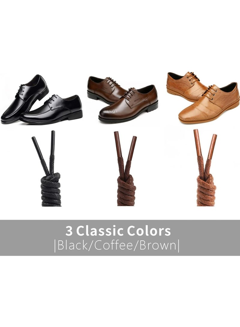 أوزيغالور 8 أزواج من أربطة الأحذية القطنية المشمعة - أربطة أحذية مستديرة متينة للأحذية والأحذية الجلدية - Image 5
