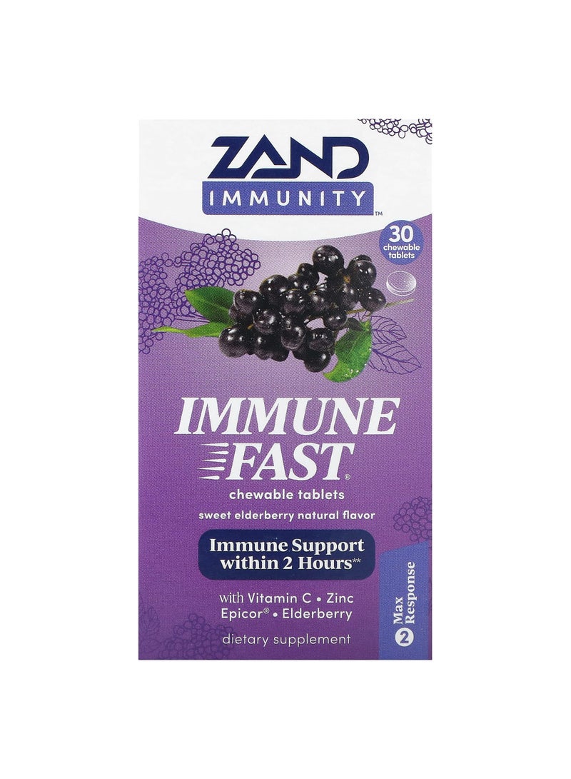 Immunity, Immune Fast, Sweet Elderberry, 30 Chewable Tablets