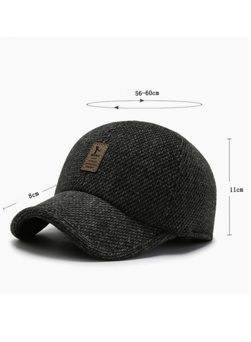 NOVOLAN Baseball Hat Men's Winter Baseball Cap Middle-Aged and Elderly Outdoor Thickening Warm Ear Protection Windproof Cap Sports Wild Peaked Cap Trucker Hat Dad Hat Cap Adjustable (brown) - Image 2