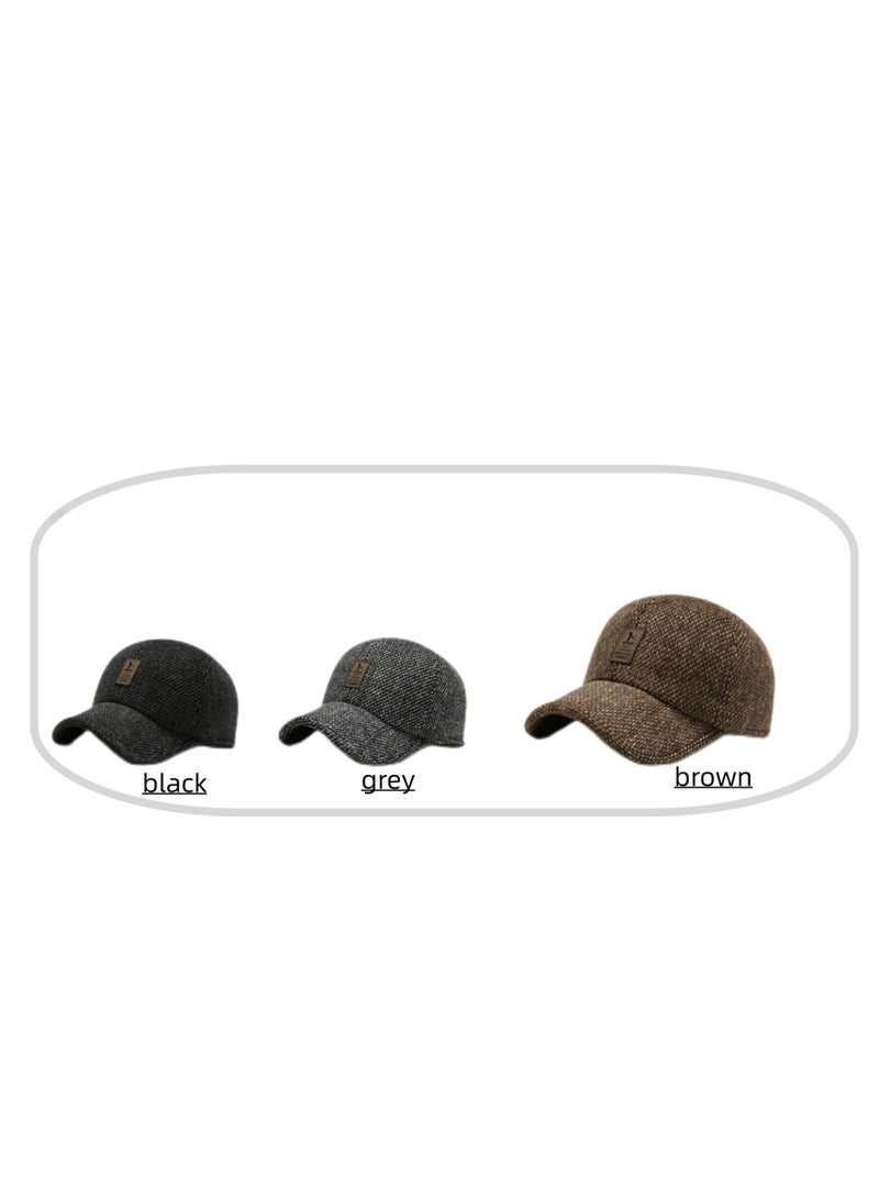 NOVOLAN Baseball Hat Men's Winter Baseball Cap Middle-Aged and Elderly Outdoor Thickening Warm Ear Protection Windproof Cap Sports Wild Peaked Cap Trucker Hat Dad Hat Cap Adjustable (brown) - Image 4