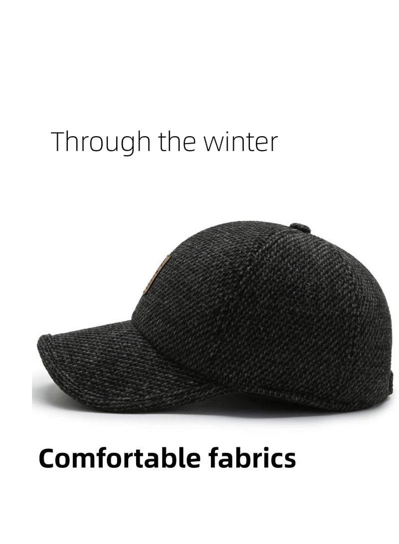 NOVOLAN Baseball Hat Men's Winter Baseball Cap Middle-Aged and Elderly Outdoor Thickening Warm Ear Protection Windproof Cap Sports Wild Peaked Cap Trucker Hat Dad Hat Cap Adjustable (brown) - Image 5