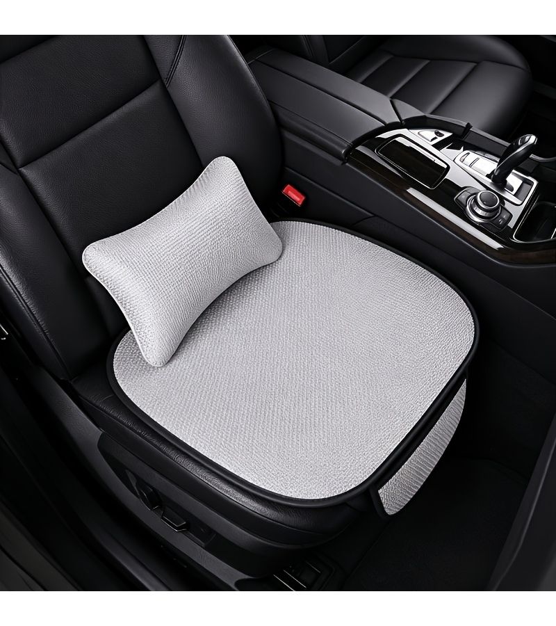 Ice Fog Cold Gray Upgraded Version Car Breathable Honeycomb Cushion Set With New Waist Support Pillow Anti Slip Wear Resistant Fabric Summer Cool Mesh Structure Front Storage Pocket For Commute - Image 1