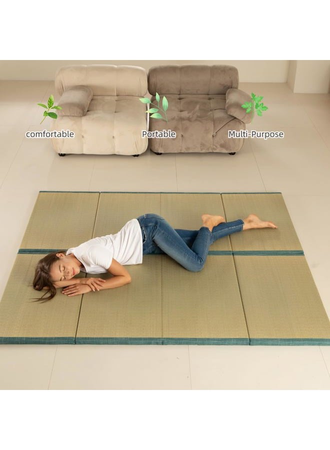 MustMat Tatami Mat Japanese Traditional Igusa Rush Grass Tatami Mattress Folds Easily 35.4"x78.7"x1.2" - Image 3
