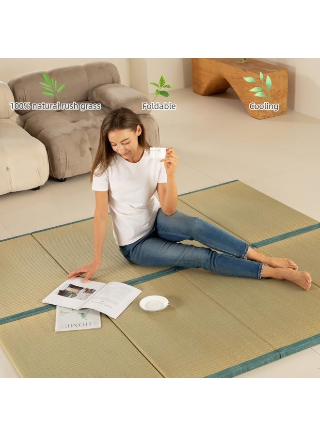 MustMat Tatami Mat Japanese Traditional Igusa Rush Grass Tatami Mattress Folds Easily 35.4"x78.7"x1.2" - Image 2